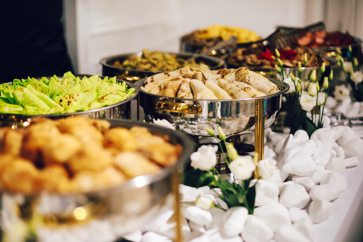 Buffet catering presentation — event food visual reference
